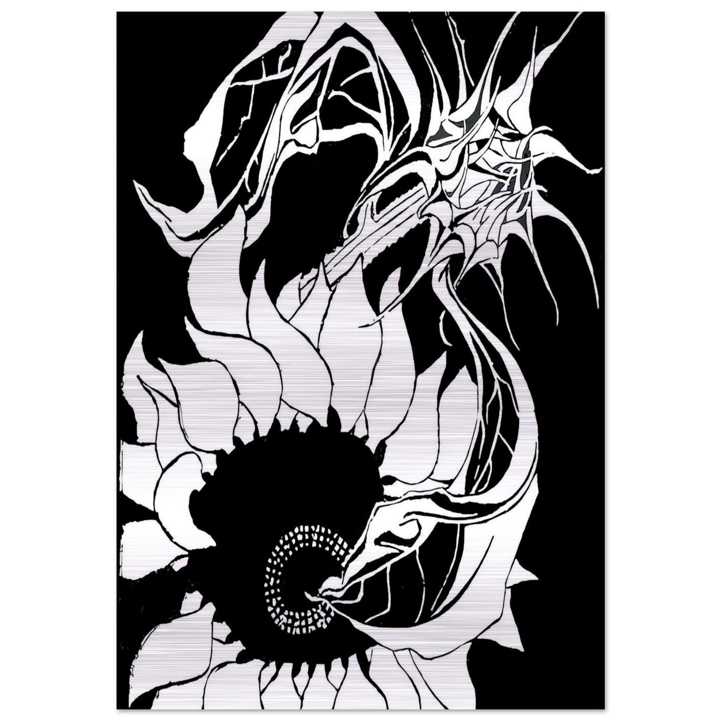 SUNFLOWERS - MC Escher Brushed Aluminum Print - 70x100 cm / 28x40 inches | MC Escher Aluminum Print | MC Escher Prints