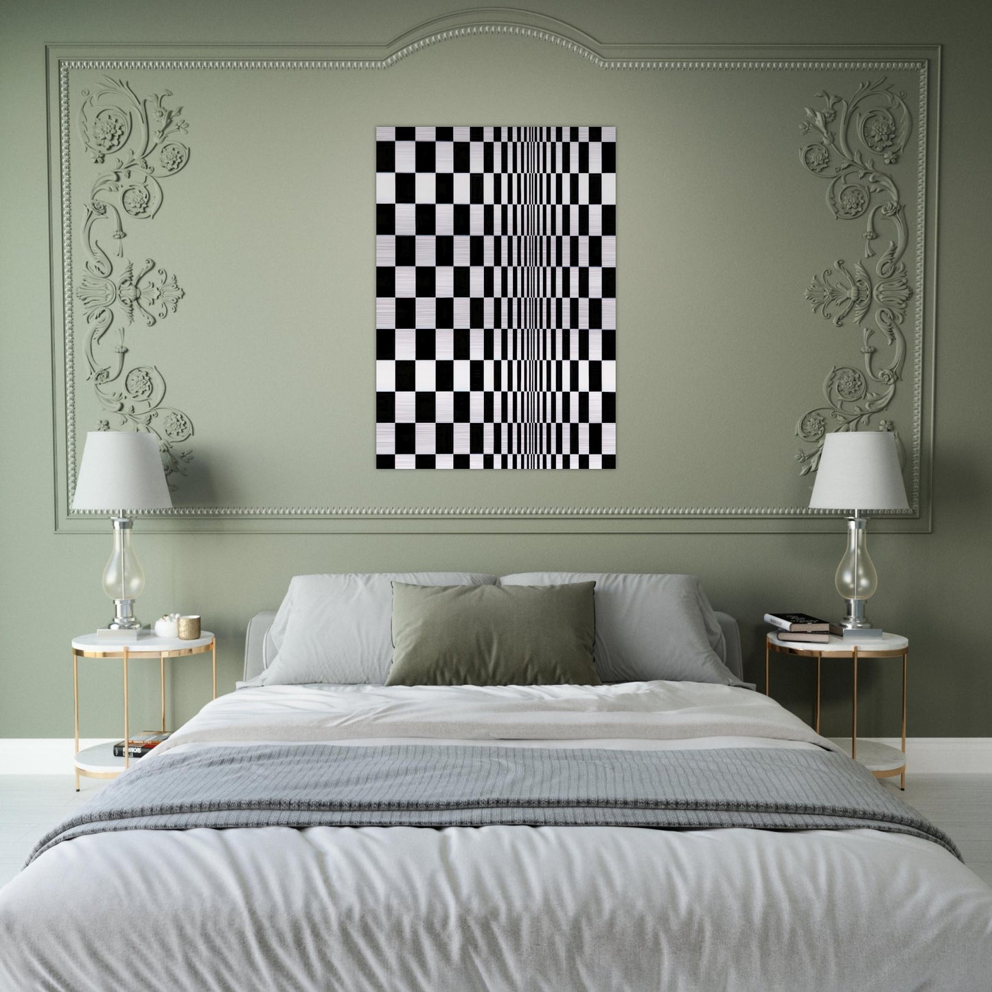 MOVEMENT IN SQUARES 1961 - Bridget Riley Brushed Aluminum Print - 70x100 cm / 28x40 inches | Bridget Riley Aluminum Print | Bridget Riley Prints