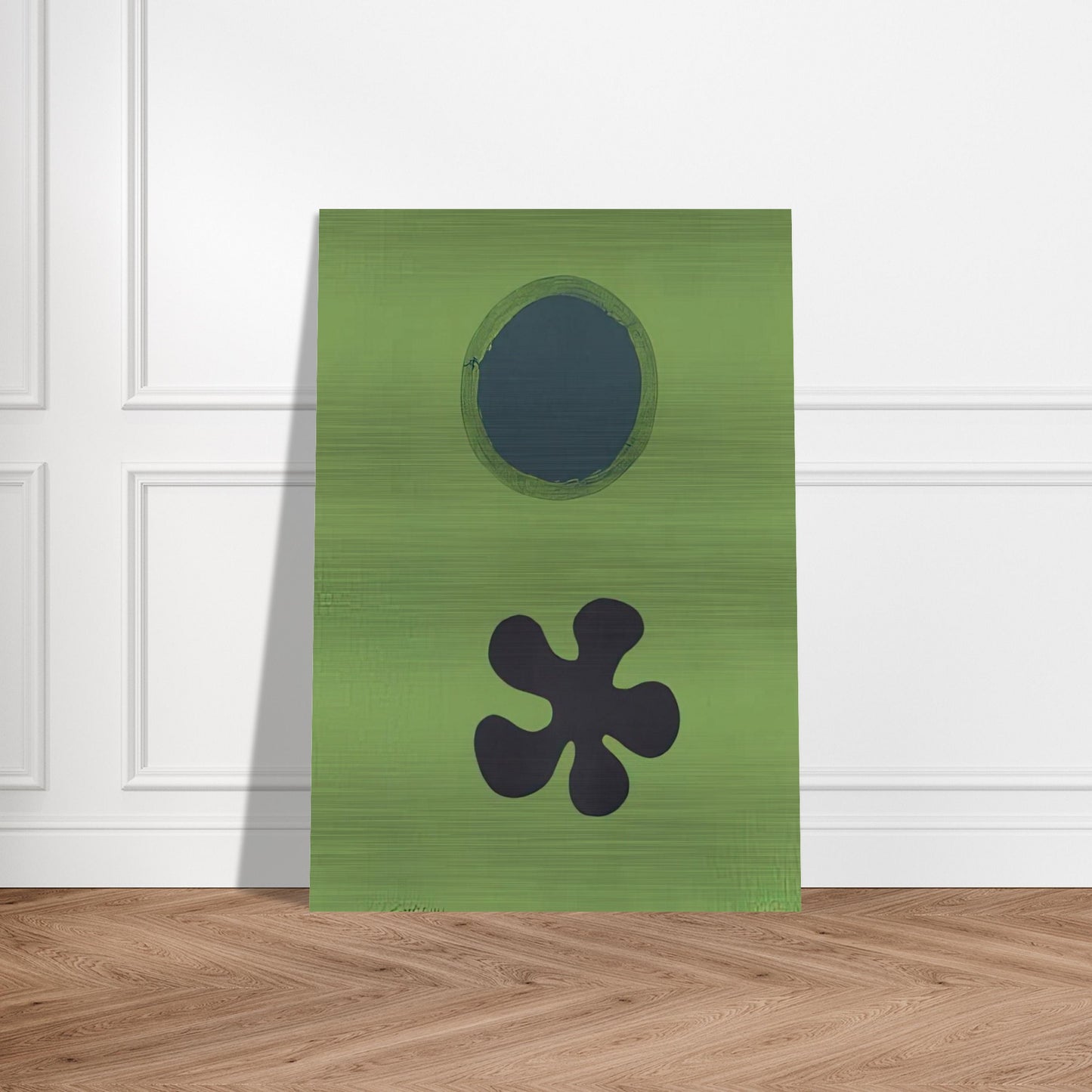 Green Ground--Black Form - 1966 - Adolph Gottlieb Brushed Aluminum Print - 70x100 cm / 28x40 inches | Adolph Gottlieb Aluminum Print | Adolph Gottlieb Prints