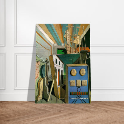 METAPHYSICAL INTERIOR WITH BISCUITS 1916 - Giorgio de Chirico Brushed Aluminum Print - 70x100 cm / 28x40 inches | Giorgio de Chirico Aluminum Print | Giorgio de Chirico Prints
