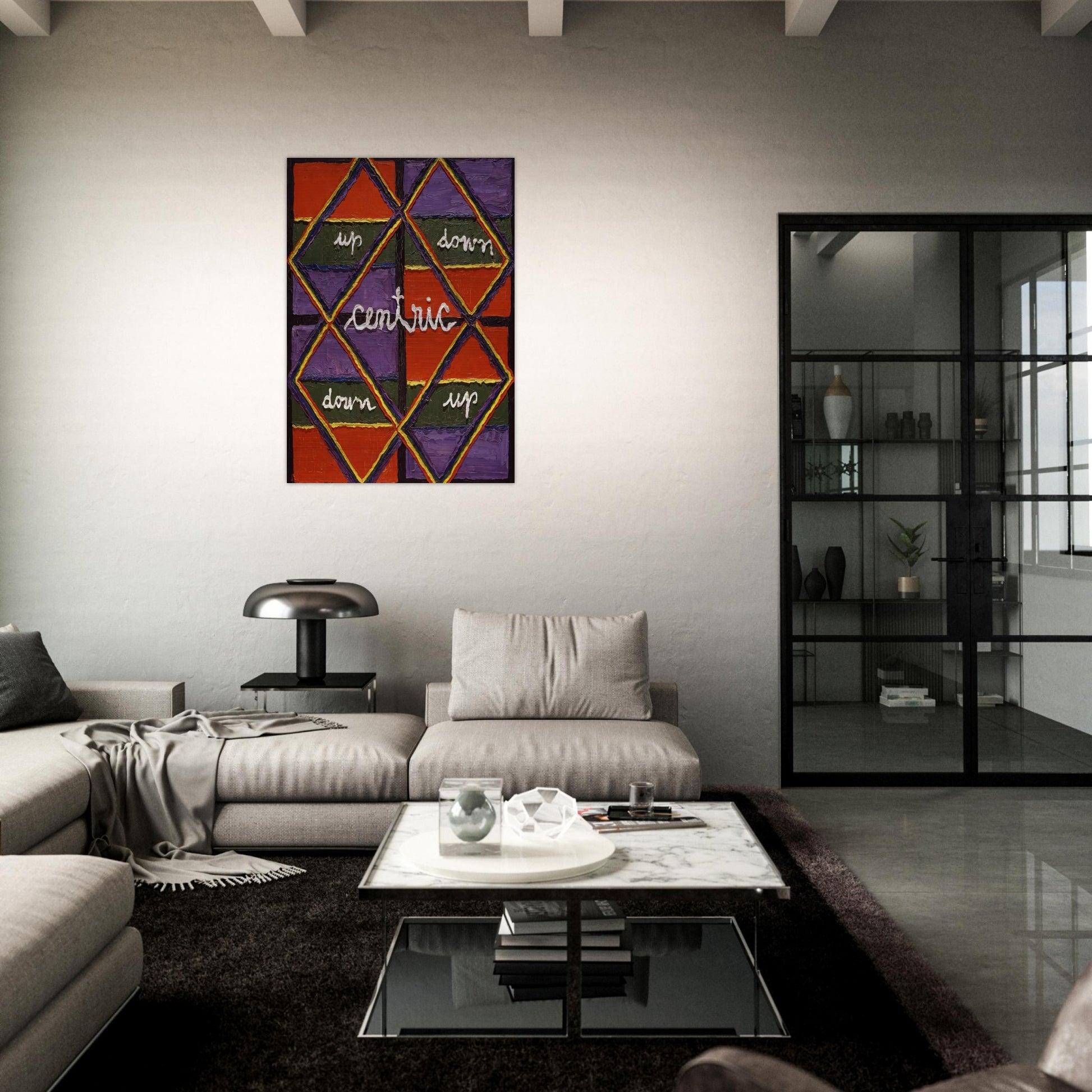 Interlacing Colors I - 1959 - Alfred Jensen Brushed Aluminum Print - 70x100 cm / 28x40 inches | Alfred Jensen Aluminum Print | Alfred Jensen Prints