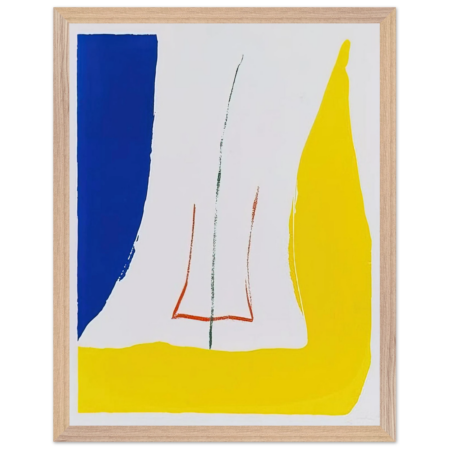 Helen Frankenthaler - Sun Corner - 1968 Wall art - 27x35 cm / 11x14 inches - Premium Wooden Framed Poster With Fine Art Paper-canvas - White frame