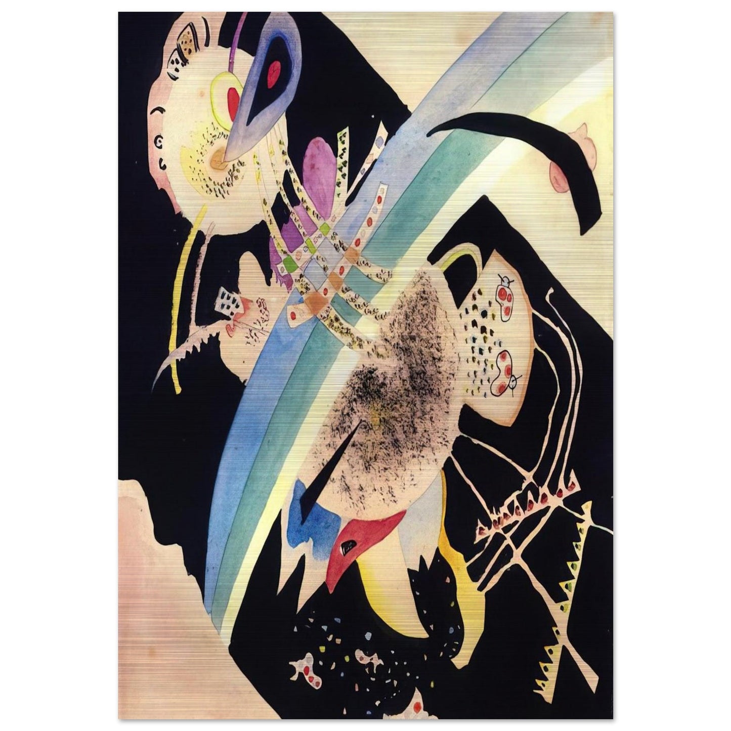 STUDY FOR CIRCLES ON BLACK 1921 - Wassily Kandinsky Brushed Aluminum Print - 70x100 cm / 28x40 inches | Wassily Kandinsky Aluminum Print | Wassily Kandinsky Prints