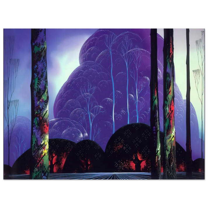 Eyvind Earle - Purple Sunset  75x100 cm / 30x40inches Fine Art Poster