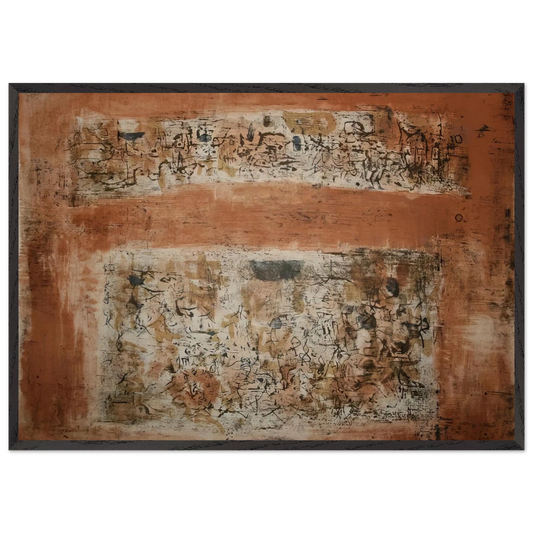 ENTRE DEUX VILLES 1955 - Zao Wou-Ki 70x100 cm / 28x40 inches Framed Art Print – Black Wooden Frame