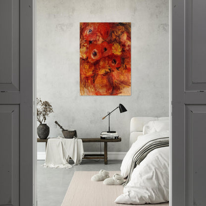 Vase of Anemones - Pierre-Auguste Renoir Brushed Aluminum Print - 70x100 cm / 28x40 inches | Pierre-Auguste Renoir Aluminum Print | Pierre-Auguste Renoir Prints
