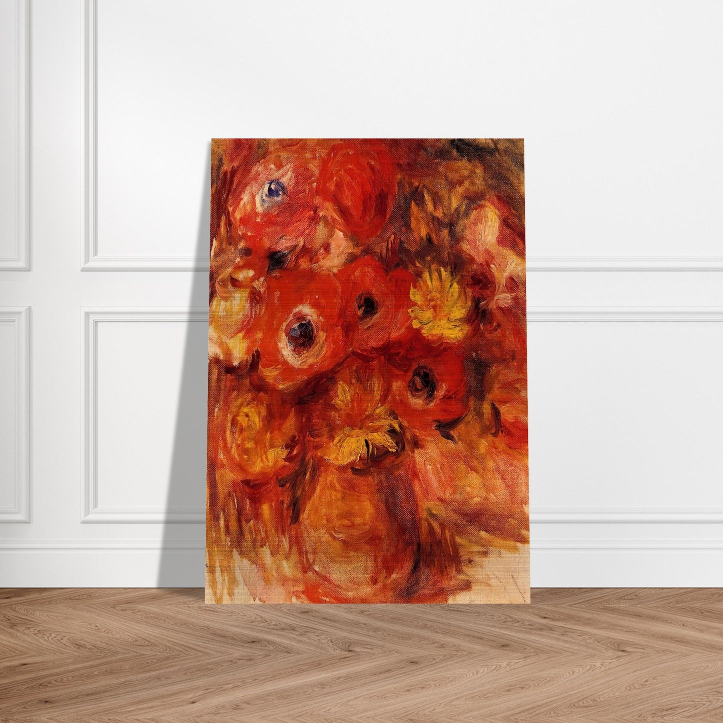 Vase of Anemones - Pierre-Auguste Renoir Brushed Aluminum Print - 70x100 cm / 28x40 inches | Pierre-Auguste Renoir Aluminum Print | Pierre-Auguste Renoir Prints