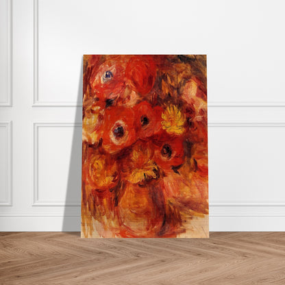 Vase of Anemones - Pierre-Auguste Renoir Brushed Aluminum Print - 70x100 cm / 28x40 inches | Pierre-Auguste Renoir Aluminum Print | Pierre-Auguste Renoir Prints