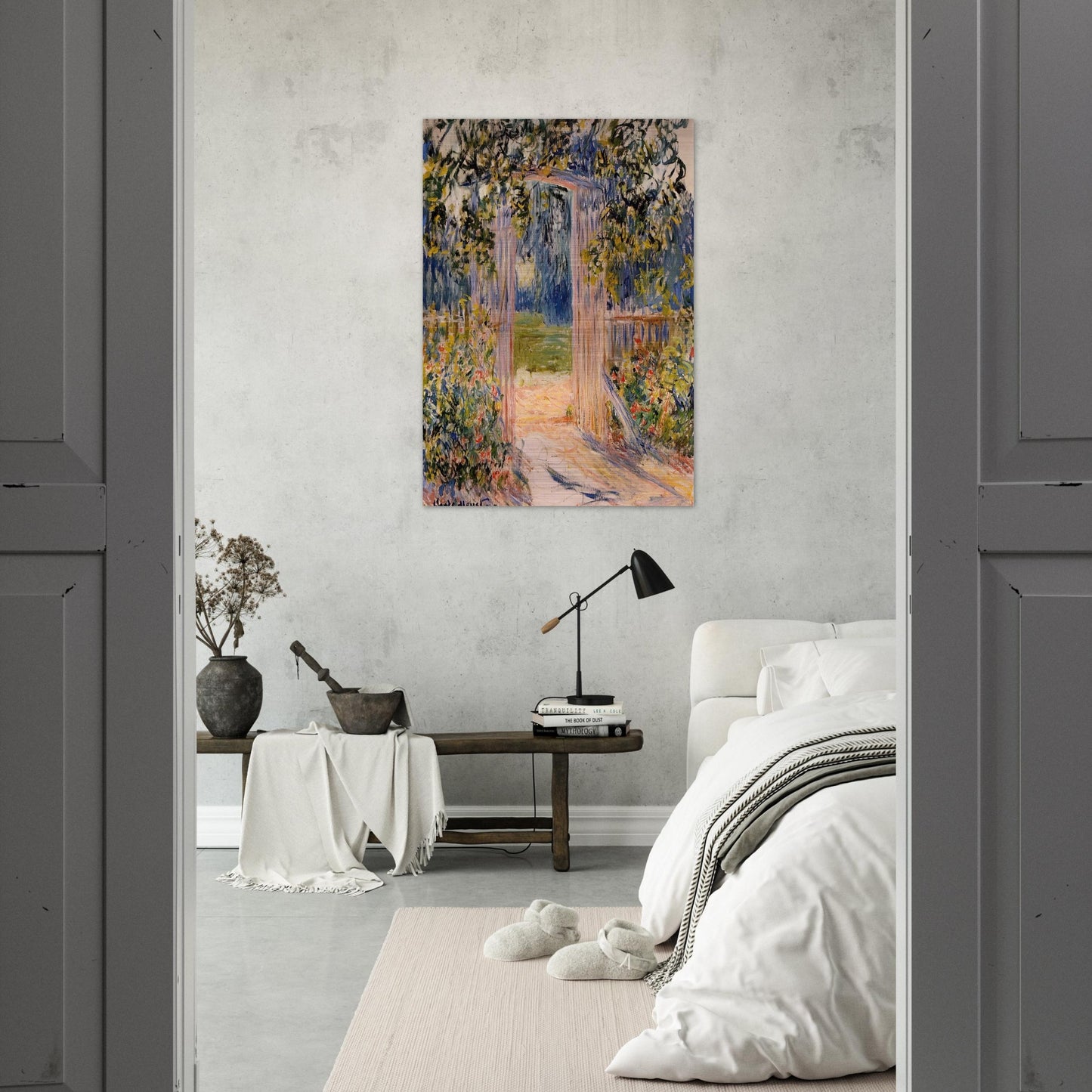 The Garden Gate - claude monet Brushed Aluminum Print - 70x100 cm / 28x40 inches | claude monet Aluminum Print | claude monet Prints