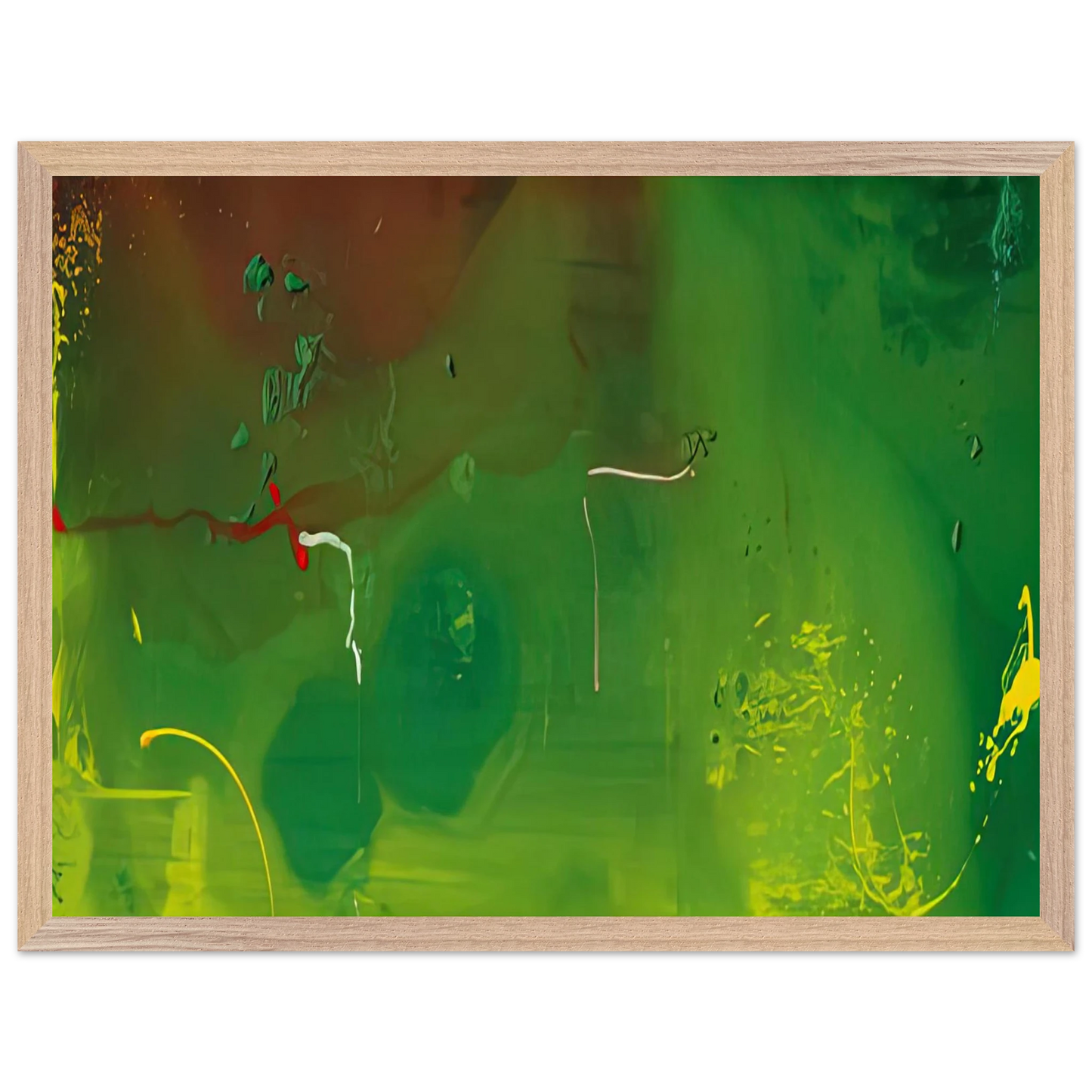 Helen Frankenthaler - Petroglyphs, 1990- Wall Art - 21x29.7 cm / 8x12" - Premium Wooden Framed Poster With Fine Art Paper-canvas - Wood frame