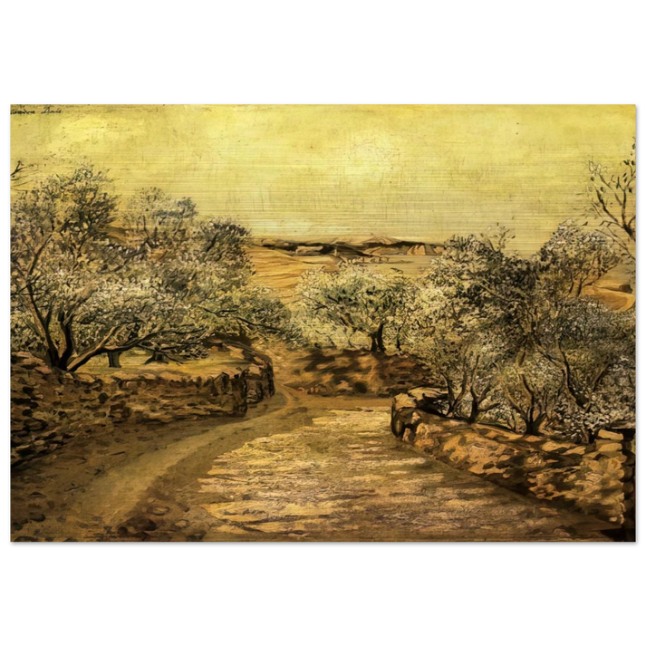 THE LANE TO PORT LLIGAT WITH VIEW OF CAP CREUS - Salvador Dali Brushed Aluminum Print - 70x100 cm / 28x40 inches | Salvador Dali Aluminum Print | Salvador Dali Prints