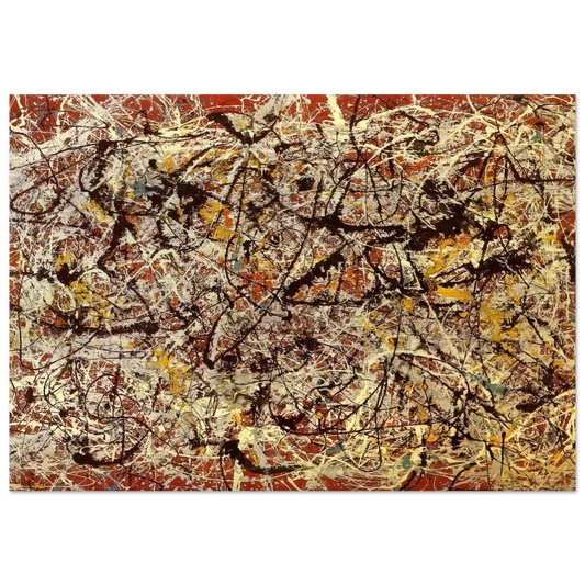 MURAL ON INDIAN RED GROUND 1950 - Jackson Pollock Brushed Aluminum Print - 70x100 cm / 28x40 inches | Jackson Pollock Aluminum Print | Jackson Pollock Prints