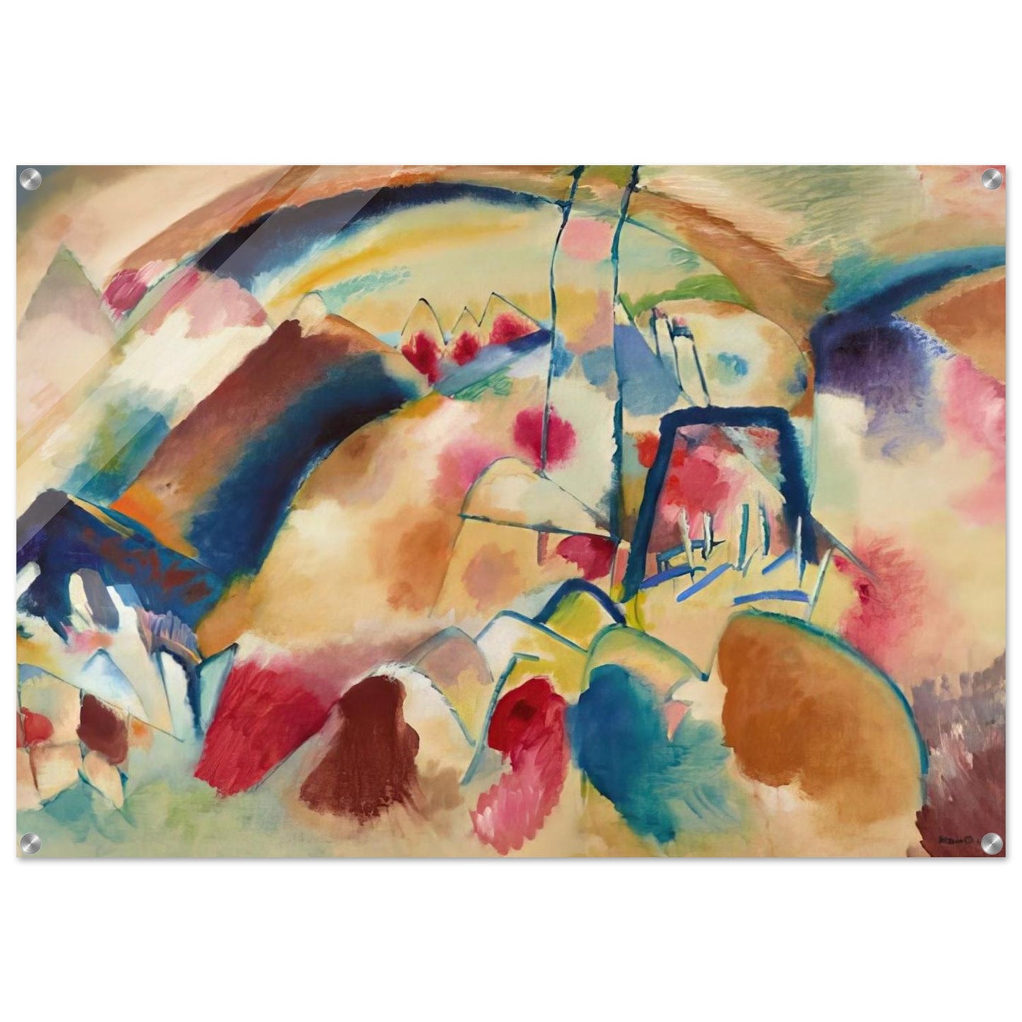 LANDSCAPE WITH CHURCH 1913 - Wassily Kandinsky Acrylic Print - 70x100 cm / 28x40″ inches | Wassily Kandinsky Wall Art | Wassily Kandinsky Prints