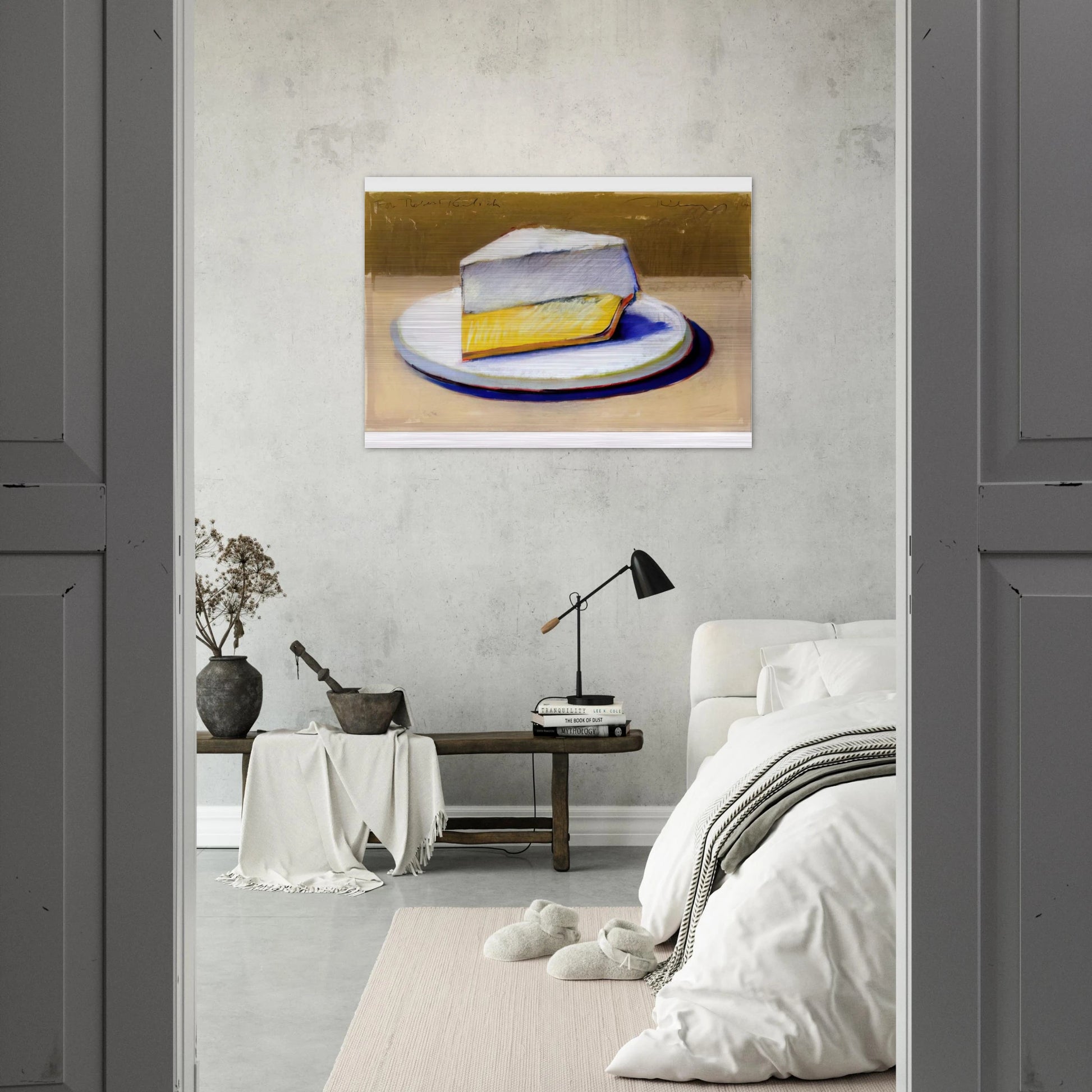 Lemon Meringue Pie - 1964 - Wayne Thiebaud Brushed Aluminum Print - 70x100 cm / 28x40 inches | Wayne Thiebaud Aluminum Print | Wayne Thiebaud Prints