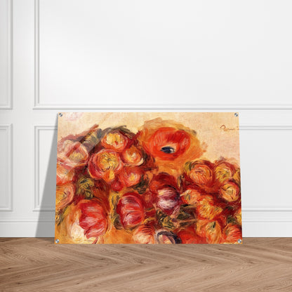 Study of Flowers Anemones and Tulips - Pierre-Auguste Renoir Acrylic Print - 70x100 cm / 28x40″ inches