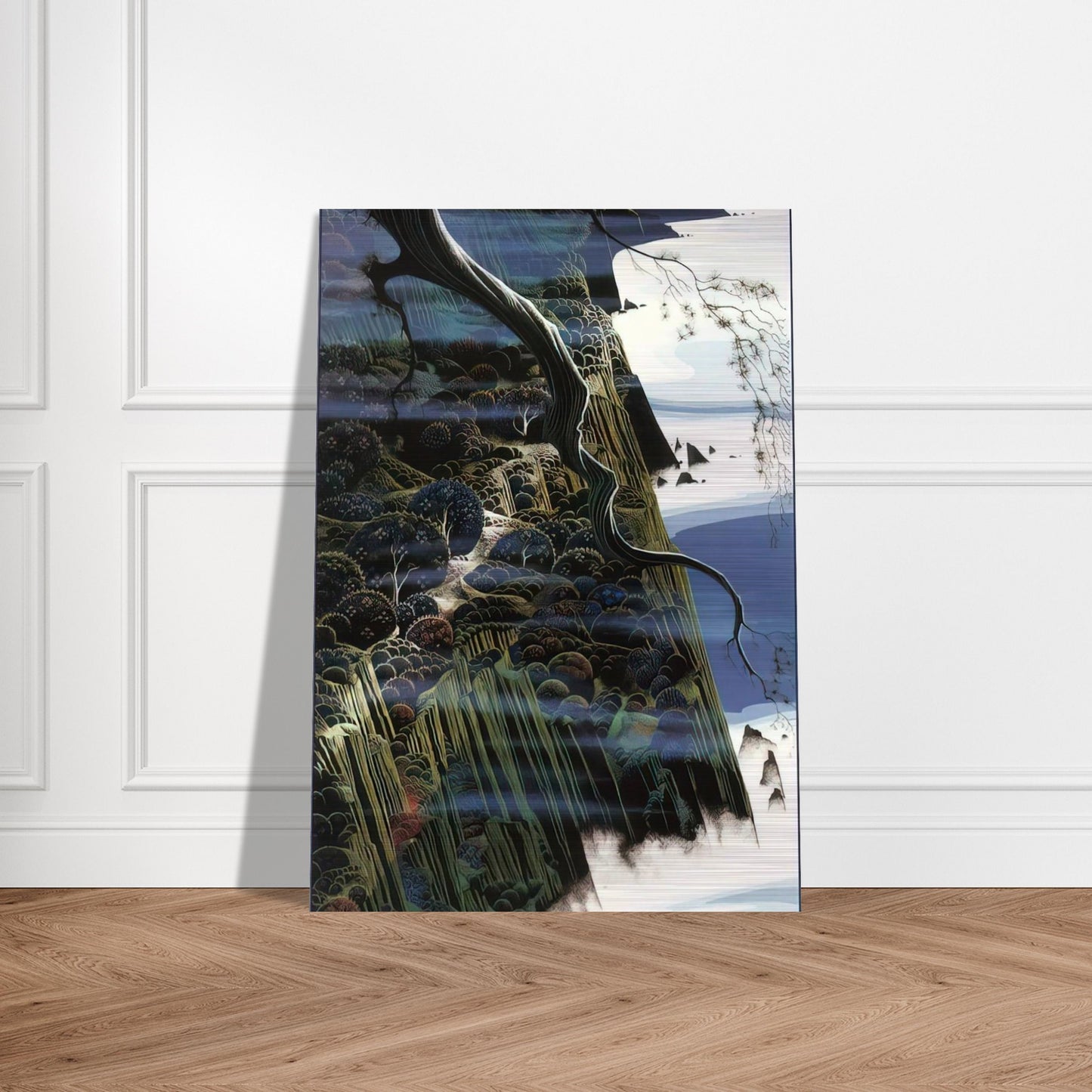 From Out of the Sea - Eyvind Earle Brushed Aluminum Print - 70x100 cm / 28x40 inches | Eyvind Earle Aluminum Print | Eyvind Earle Prints