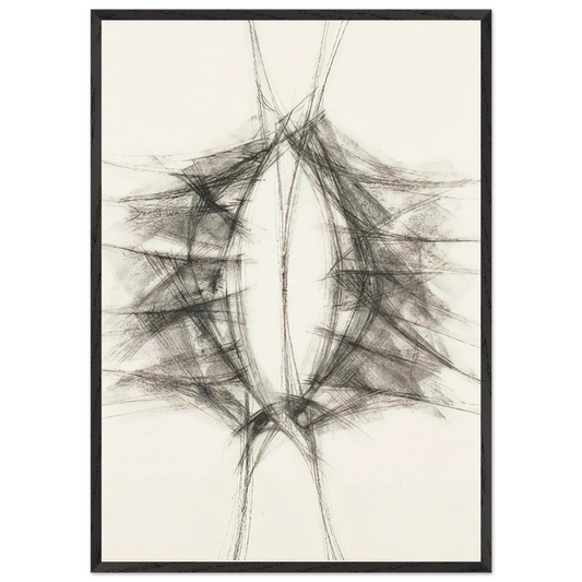 Untitled - Art Informel N1 - Manuel Rivera 70x100 cm / 28x40 inches Framed Art Print – Black Wooden Frame