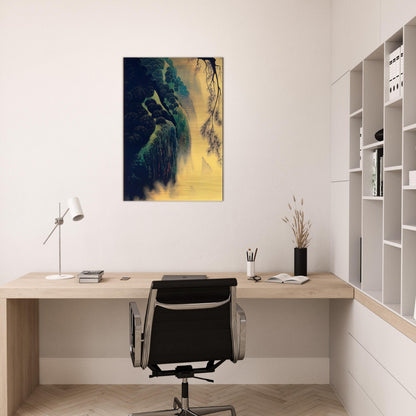 Jeweled Coast - Eyvind Earle Brushed Aluminum Print - 70x100 cm / 28x40 inches | Eyvind Earle Aluminum Print | Eyvind Earle Prints