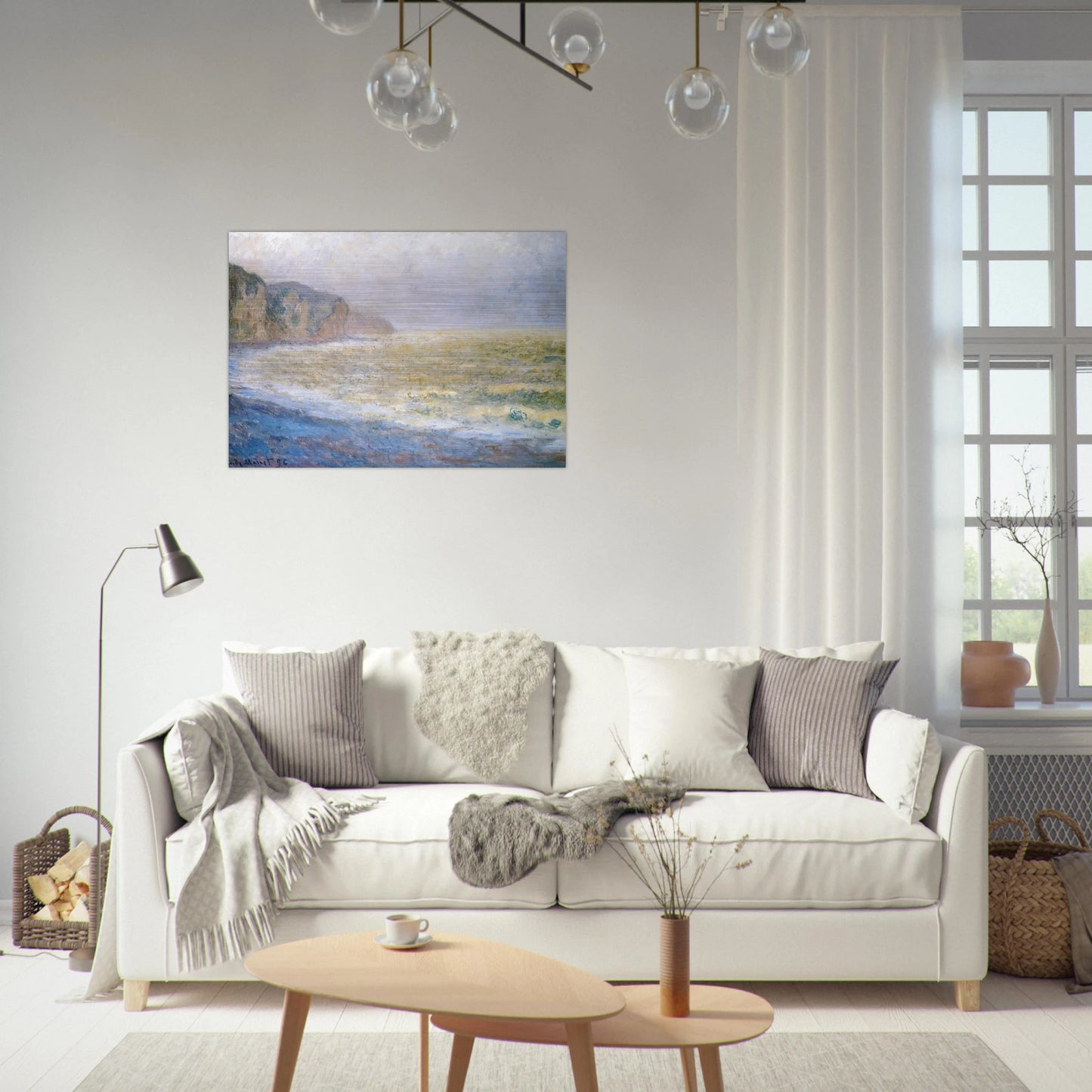 Cliff at Pourville - claude monet Brushed Aluminum Print - 70x100 cm / 28x40 inches | claude monet Aluminum Print | claude monet Prints