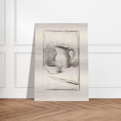 STILL LIFE 1944 - Carlo Carra Brushed Aluminum Print - 70x100 cm / 28x40 inches | Carlo Carra Aluminum Print | Carlo Carra Prints