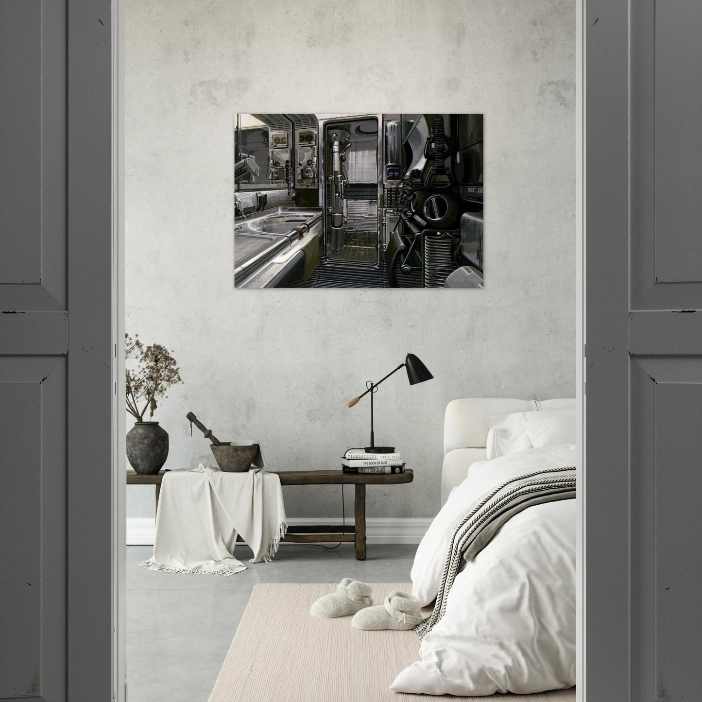 Syd Mead - Syd Mead Brushed Aluminum Print - 70x100 cm / 28x40 inches | Syd Mead Aluminum Print | Syd Mead Prints