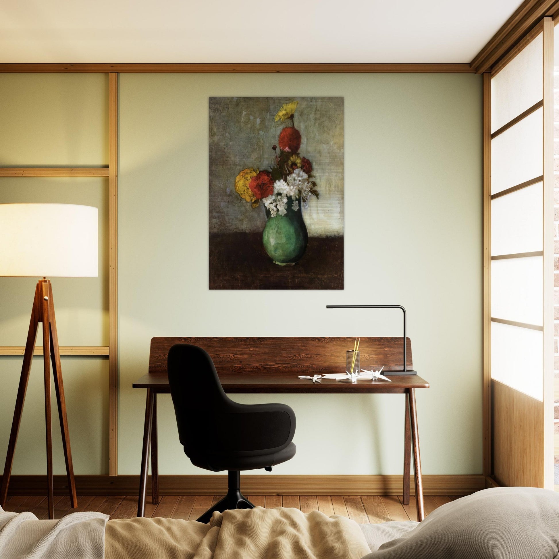 VASE OF FLOWERS 1900 - Odilon Redon Brushed Aluminum Print - 70x100 cm / 28x40 inches | Odilon Redon Aluminum Print | Odilon Redon Prints