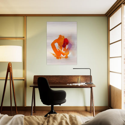 UNTITLED ORANGE RED AND PURPLE - Luis Feito Brushed Aluminum Print - 70x100 cm / 28x40 inches | Luis Feito Aluminum Print | Luis Feito Prints
