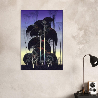 Forest Arabesque - Eyvind Earle Brushed Aluminum Print - 70x100 cm / 28x40 inches | Eyvind Earle Aluminum Print | Eyvind Earle Prints