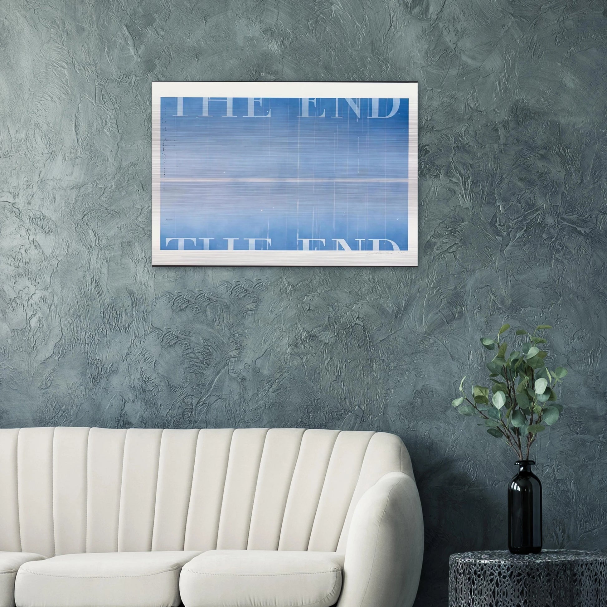 THE END 40 2003 - Edward Ruscha Brushed Aluminum Print - 70x100 cm / 28x40 inches | Edward Ruscha Aluminum Print | Edward Ruscha Prints