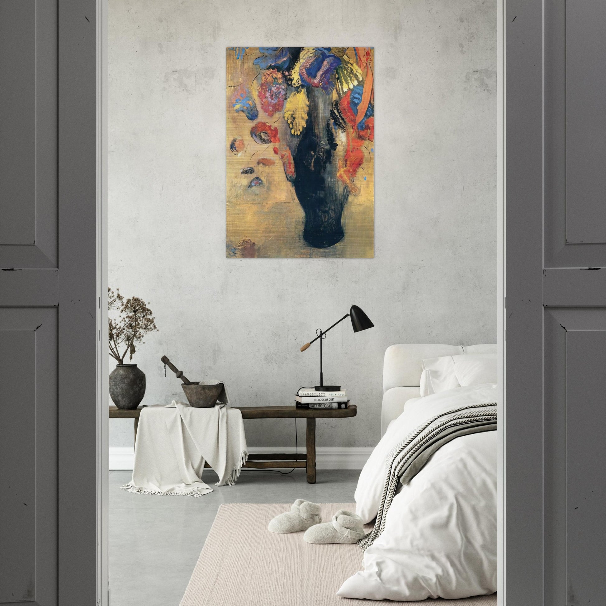 FLOWERS - Odilon Redon Brushed Aluminum Print - 70x100 cm / 28x40 inches | Odilon Redon Aluminum Print | Odilon Redon Prints