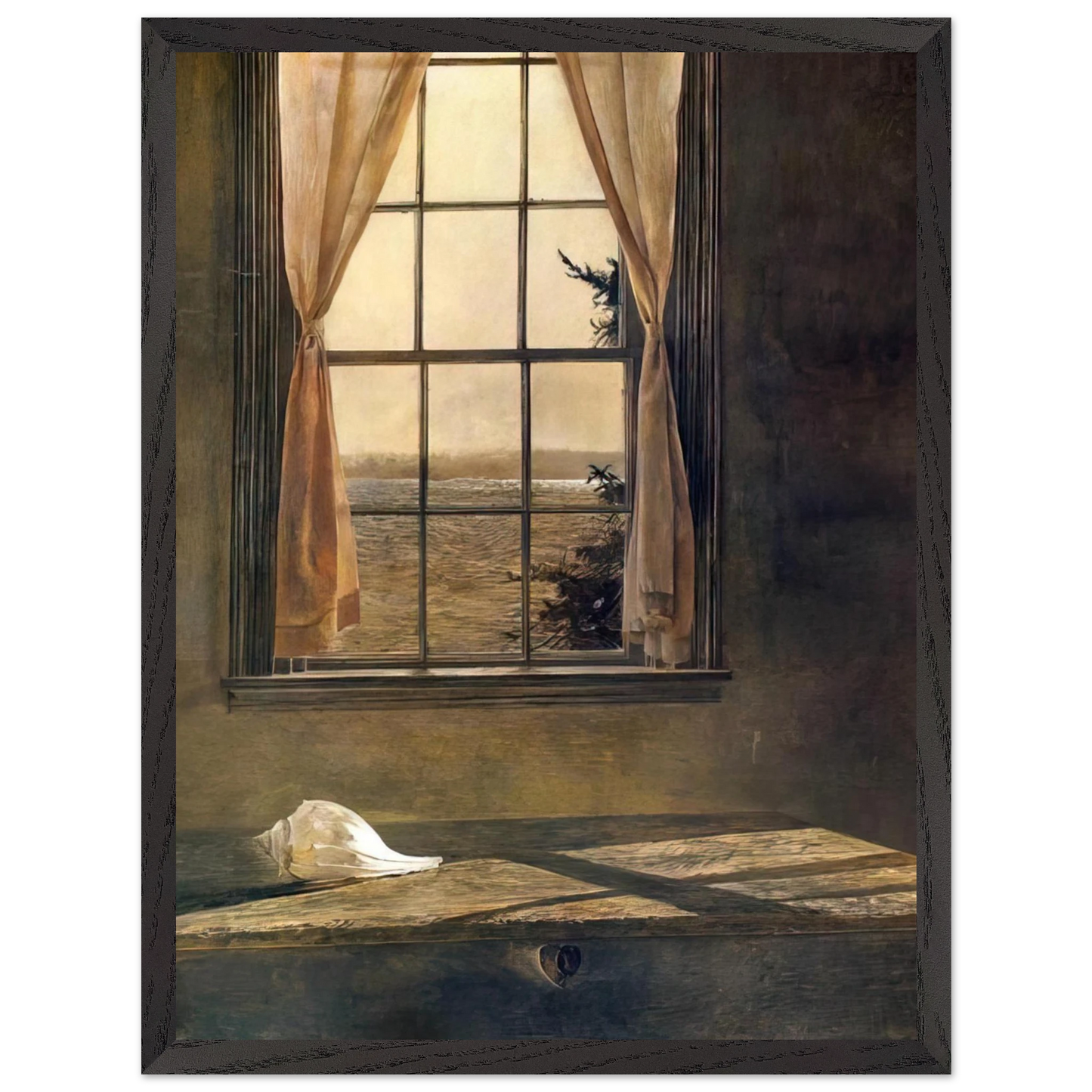 Andrew Wyeth - HER ROOM Wall Art - 60x80 cm / 24x32 inches - Premium Wooden Framed Poster With Fine Art Paper-canvas - Black frame