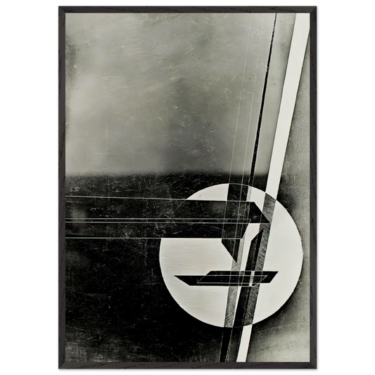 Composition N9 - Laszlo Moholy-Nagy 70x100 cm / 28x40 inches Framed Art Print – Black Wooden Frame