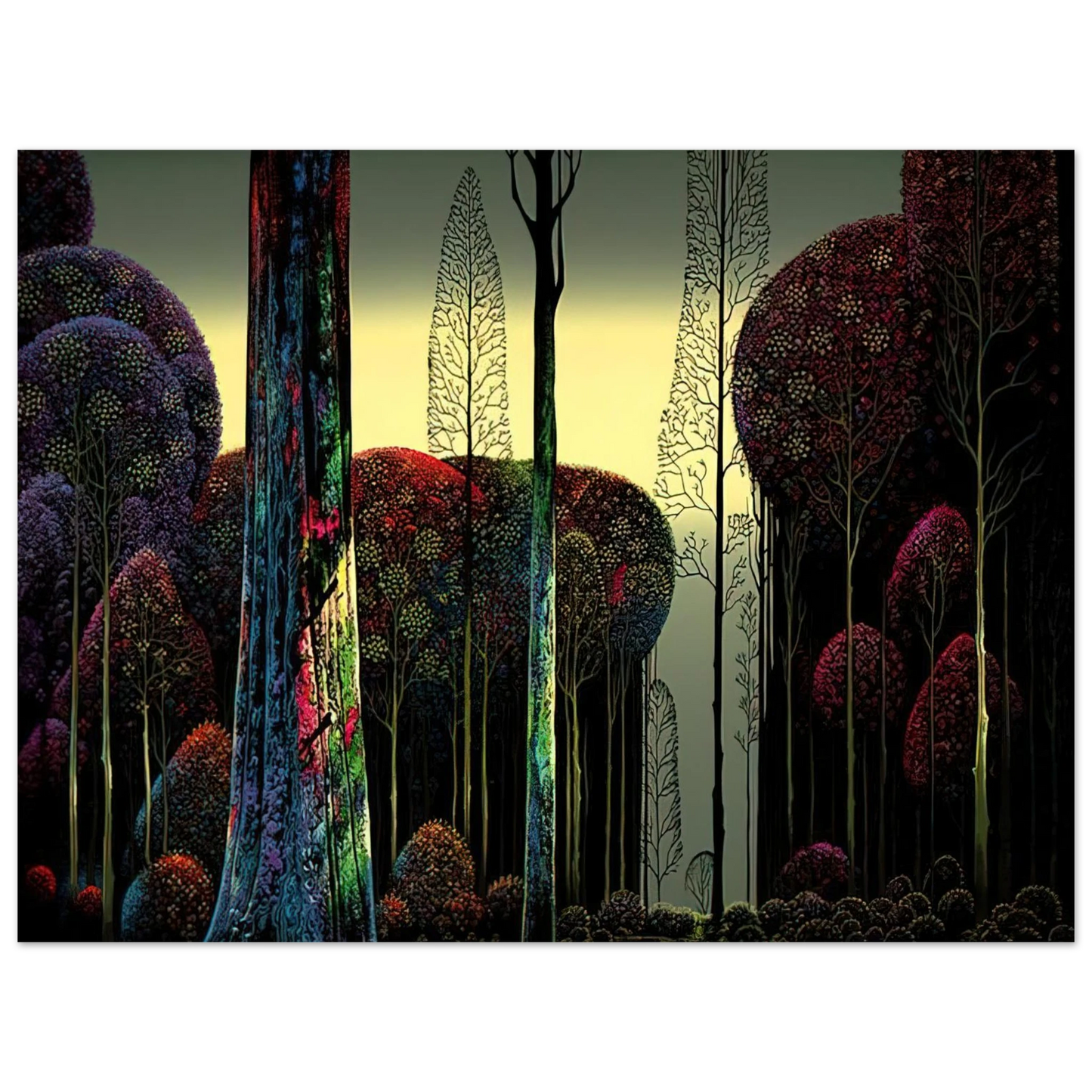 Eyvind Earle - Gothic Forest  75x100 cm / 30x40inches Fine Art Poster