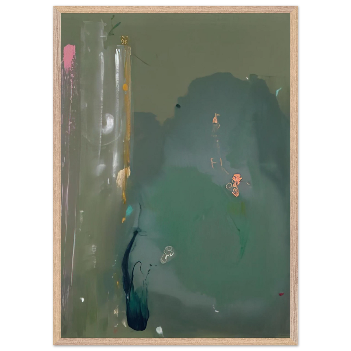 Helen Frankenthaler - CÃƒÆ’Ã‚Â´te d Argent - 1980 Wall art - 28x43  cm / XL (11x17 inches) - Premium Wooden Framed Poster With Fine Art Paper-canvas - White frame