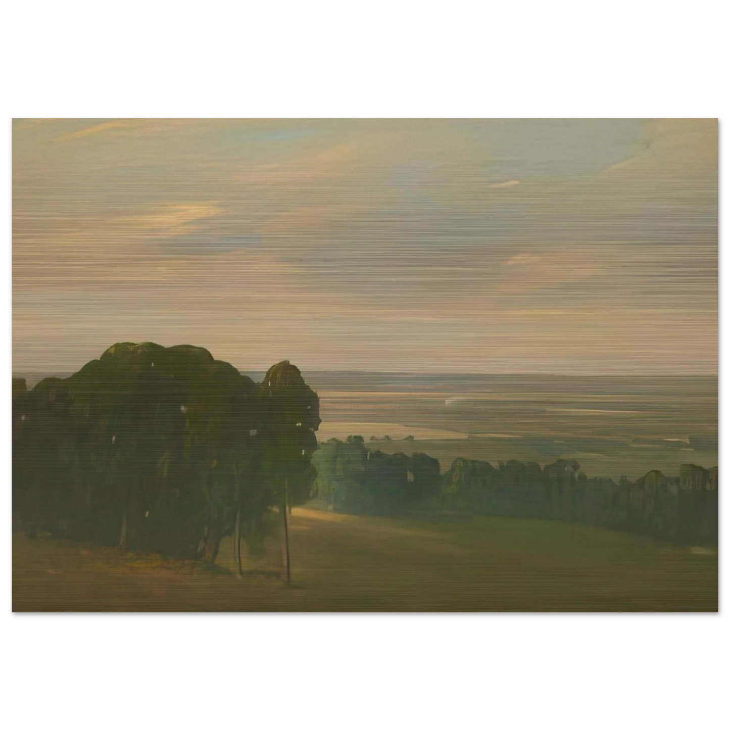 Eucalyptus Grove in a Vast Landscape - Tonalism - Xavier Martinez Brushed Aluminum Print - 70x100 cm / 28x40 inches | Xavier Martinez Aluminum Print | Xavier Martinez Prints