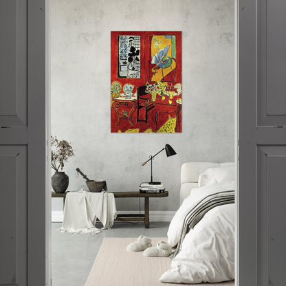 LARGE RED INTERIOR 1948 - Henri Matisse Brushed Aluminum Print - 70x100 cm / 28x40 inches | Henri Matisse Aluminum Print | Henri Matisse Prints