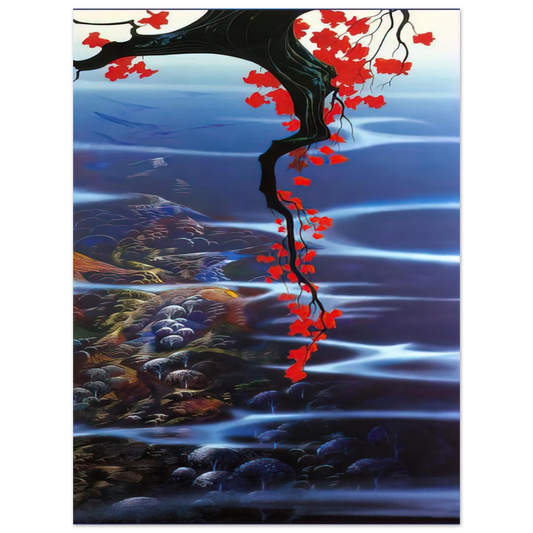 Eyvind Earle - Red Leaves  75x100 cm / 30x40inches Fine Art Poster