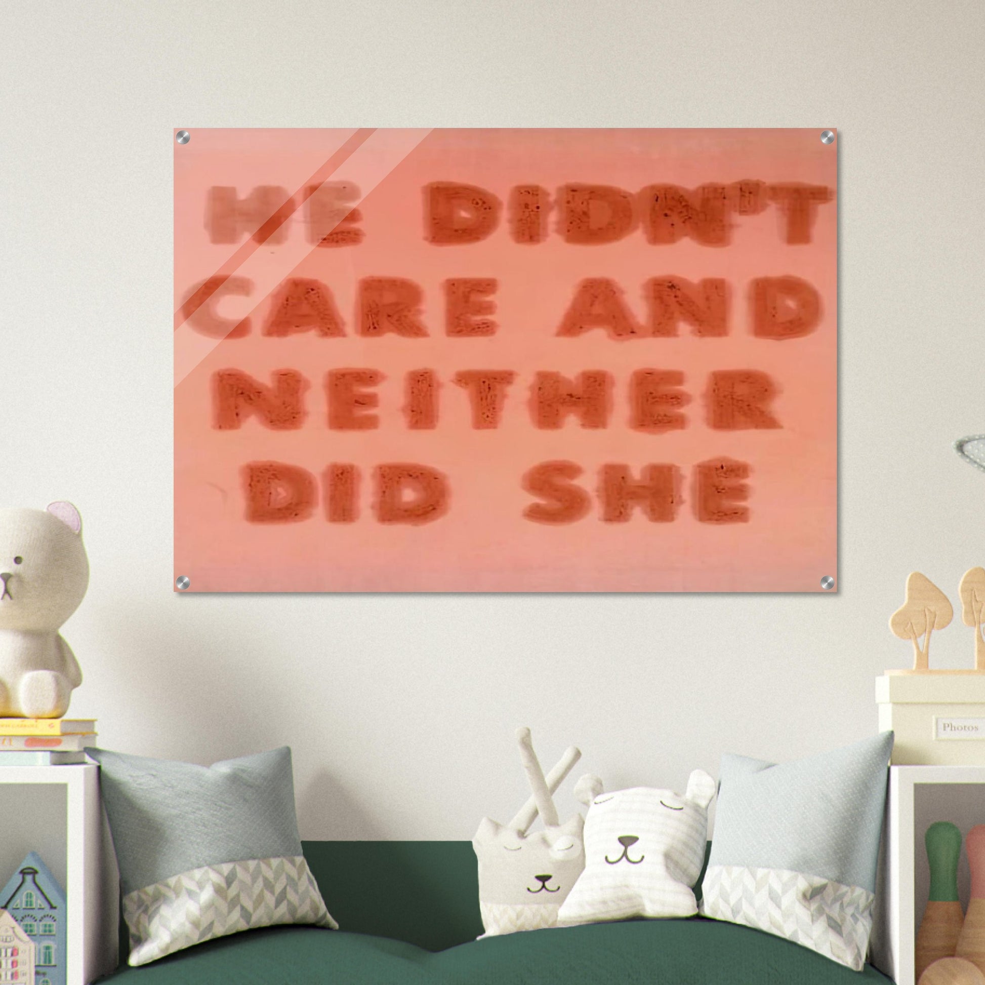 HE DIDN T CARE AND NEITHER DID SHE 1974 - Edward Ruscha Acrylic Print - 70x100 cm / 28x40″ inches