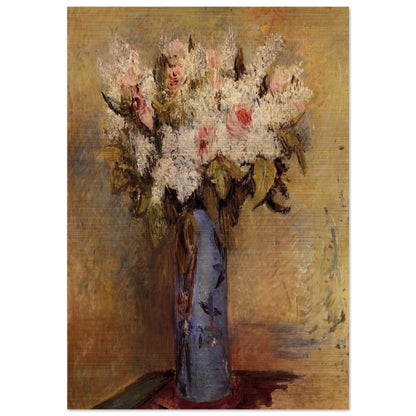 Vase of Lilacs and Roses - Pierre-Auguste Renoir Brushed Aluminum Print - 70x100 cm / 28x40 inches | Pierre-Auguste Renoir Aluminum Print | Pierre-Auguste Renoir Prints