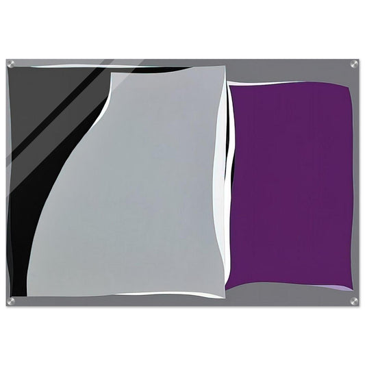 Black  Gray Curves with Purple - 1960 - Karl Benjamin Acrylic Print - 70x100 cm / 28x40″ inches | Karl Benjamin Wall Art | Karl Benjamin Prints