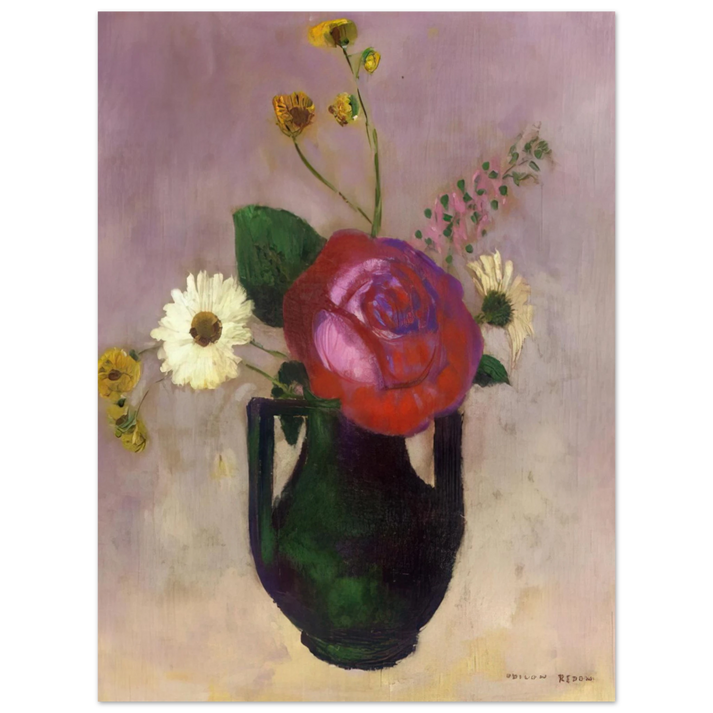 Odilon Redon - ROSE AND DAISY  75x100 cm / 30x40inches Fine Art Poster