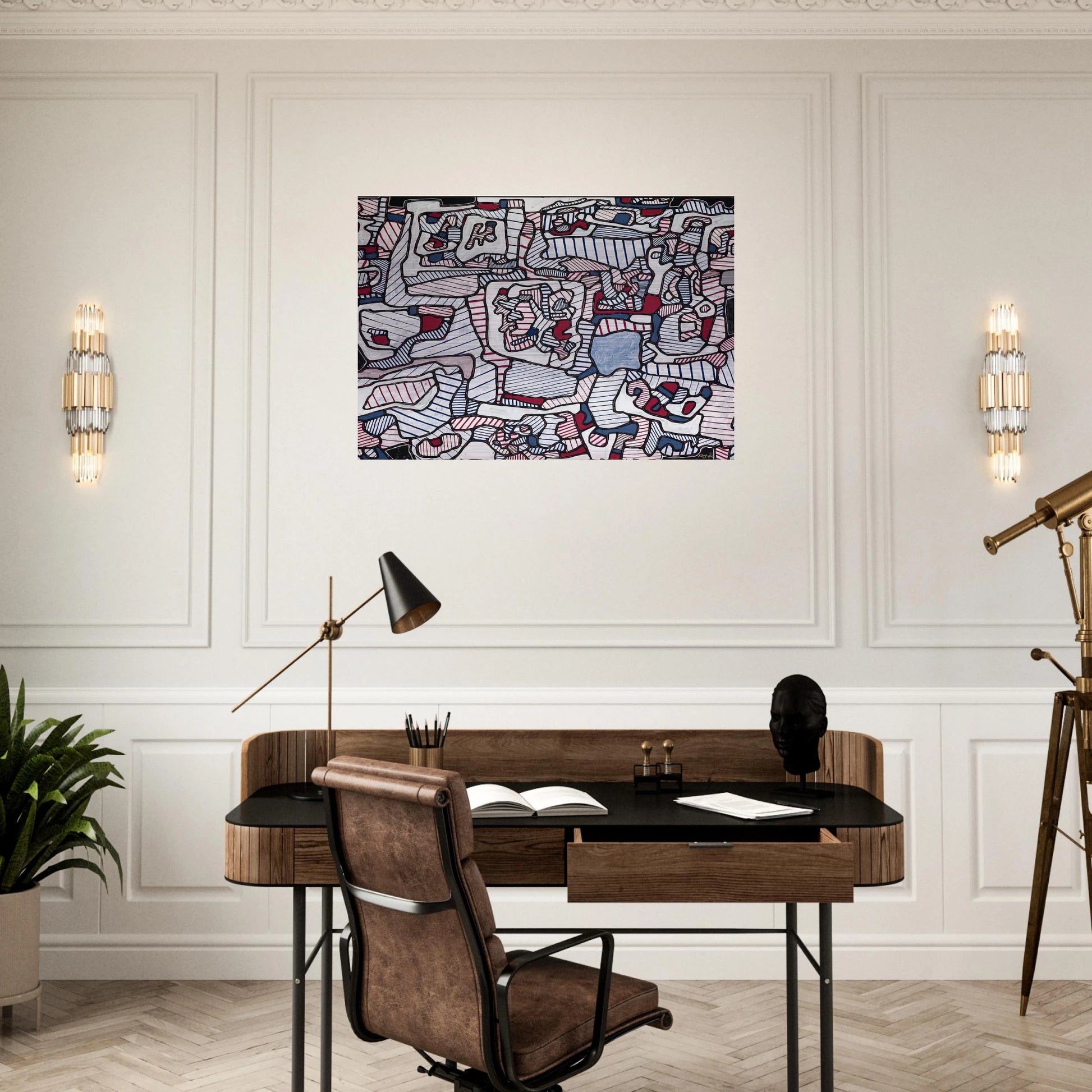 SITE INHABITED BY OBJECTS 1965 - Jean Dubuffet Brushed Aluminum Print - 70x100 cm / 28x40 inches | Jean Dubuffet Aluminum Print | Jean Dubuffet Prints