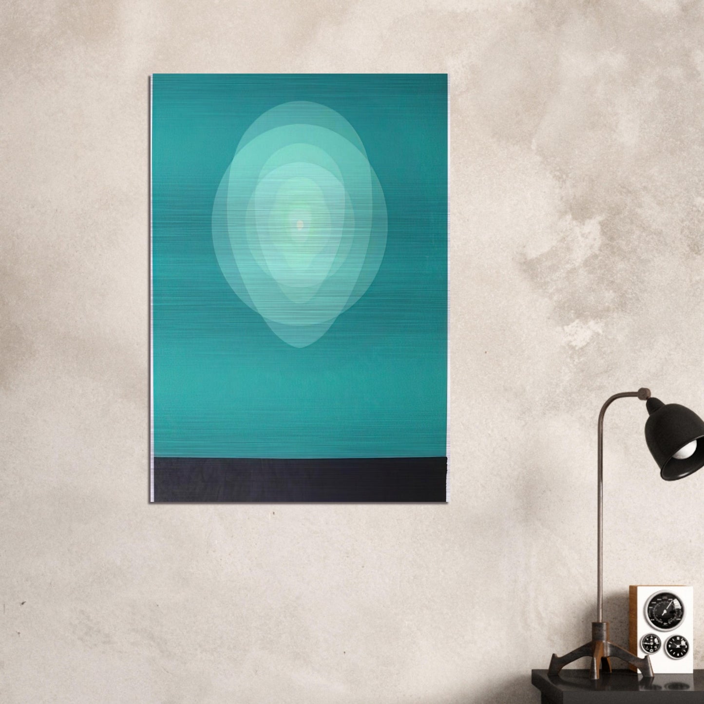 Teal Mandala - 1969 - Clarence Holbrook Carter Brushed Aluminum Print - 70x100 cm / 28x40 inches | Clarence Holbrook Carter Aluminum Print | Clarence Holbrook Carter Prints