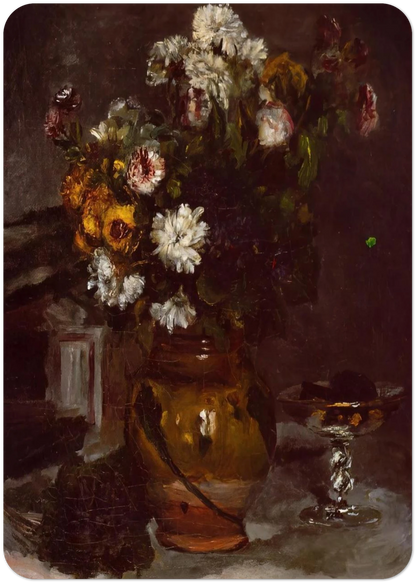 Flowers in a Vase and a Glass of Champagne By Pierre-Auguste Renoir Pack of 10 Post Cards | Pierre-Auguste Renoir Post Cards | A6 (10.5 x 14.8 cm) - 4.1 x 5.8 inches