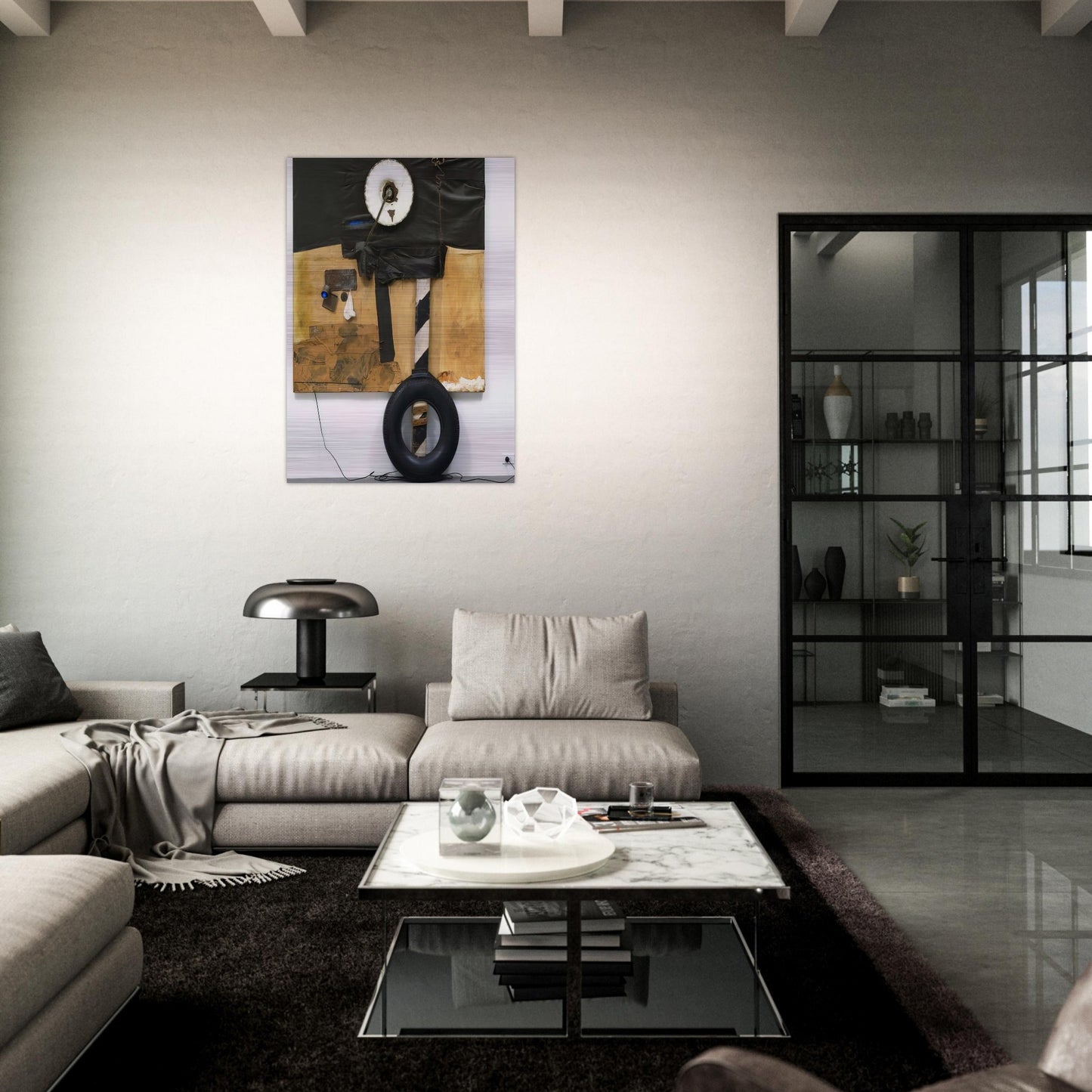 FIRST LANDING JUMP 1961 - Robert Rauschenberg Brushed Aluminum Print - 70x100 cm / 28x40 inches | Robert Rauschenberg Aluminum Print | Robert Rauschenberg Prints
