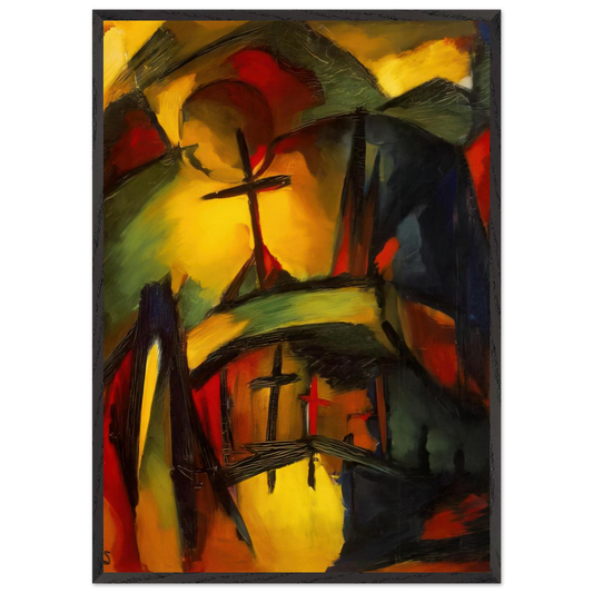 MOUNTAIN GRAVEYARD 1919 - Kurt Schwitters 70x100 cm / 28x40 inches Framed Art Print – Black Wooden Frame