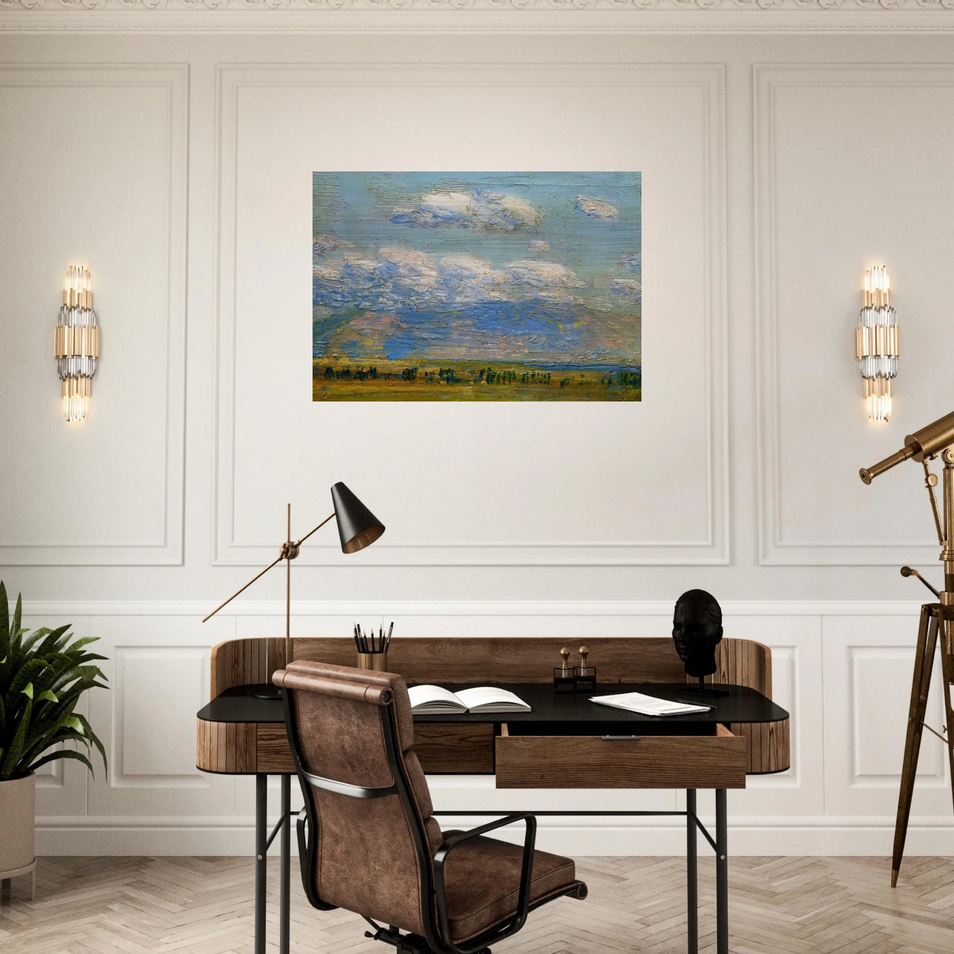 Mountain Home, Idaho - Childe Hassam Brushed Aluminum Print - 70x100 cm / 28x40 inches | Childe Hassam Aluminum Print | Childe Hassam Prints