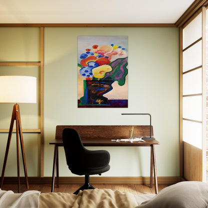 Vase With Flowers - 1990 - Aldemir Martins Brushed Aluminum Print - 70x100 cm / 28x40 inches | Aldemir Martins Aluminum Print | Aldemir Martins Prints