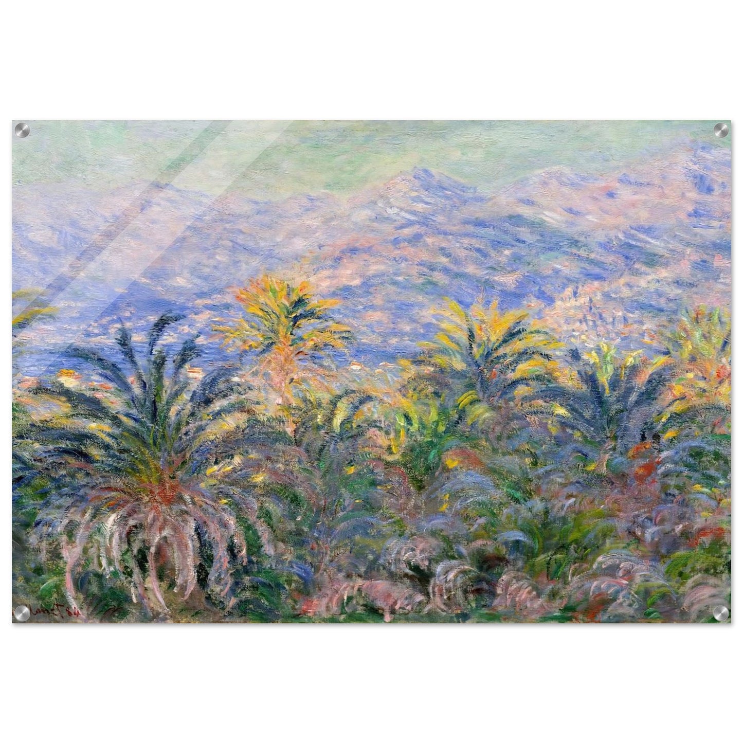 Palm Trees at Bordighera - claude monet Acrylic Print - 70x100 cm / 28x40″ inches