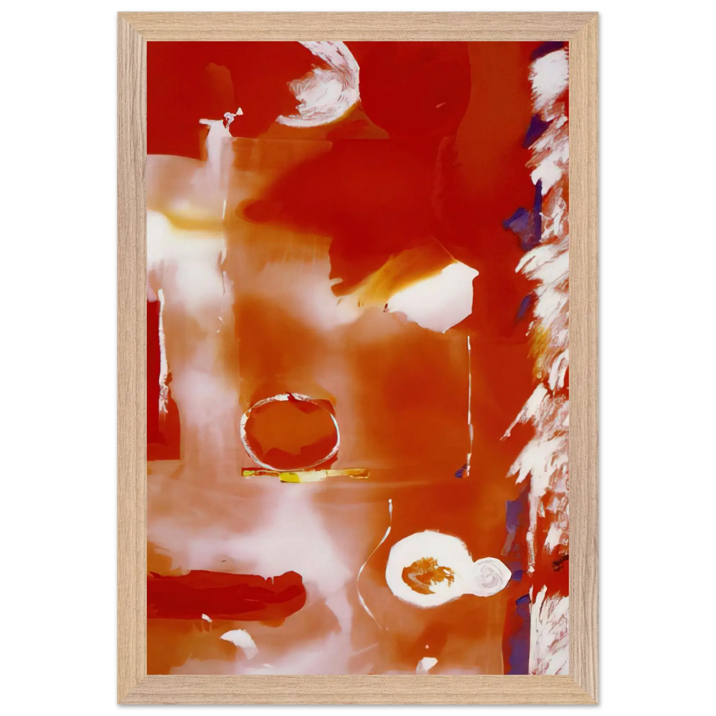 Helen Frankenthaler - Seeing the Moon on a Hot Summer Day - 1987 Wall art - 60x80 cm / 24x32 Inches - Premium Wooden Framed Poster With Fine Art Paper - Black frame